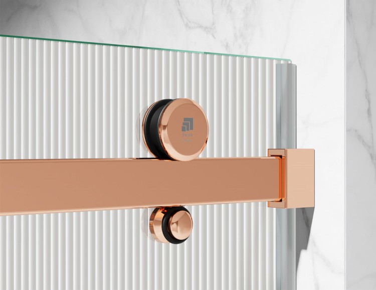 kabina prysznicowa przesuwna C20 okucia zloto rozowe szklo ryflowane zdjecie 2 salon lazienek w Lodzi