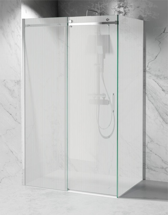 kabina prysznicowa przesuwna C20 okucia chrom polysk szklo ryflowane zdjecie 1 salon lazienek w Lodzi