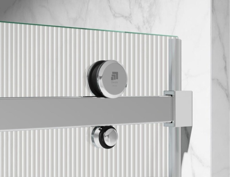 kabina prysznicowa przesuwna C20 okucia chrom polysk szklo ryflowane zdjecie 2 salon lazienek w Lodzi