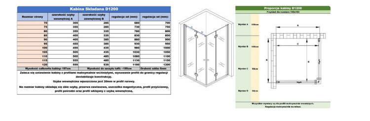 Kabina Prysznicowa Składana Dwustronnie Mrożona zdjecie 10 salon lazienek Lodz