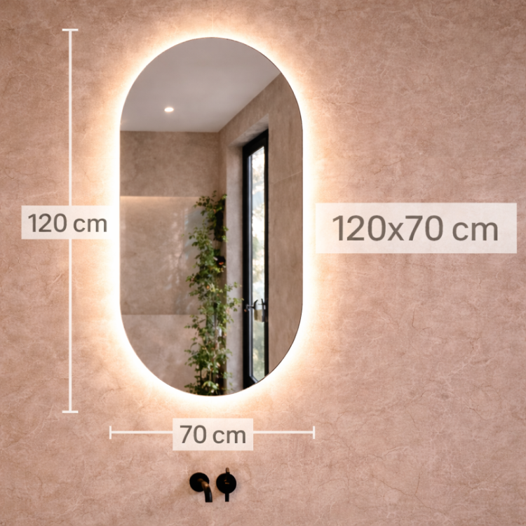 Lustro Owalne LED COCO 120x70cm zdjecie 2   salon lazienek Lodz