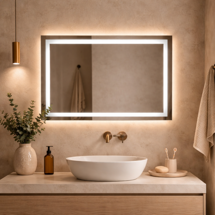 Lustro-podświetlane-led-ze-zmienna-barwą-swiatła-80-x-60-cm  salon lazienek Lodz