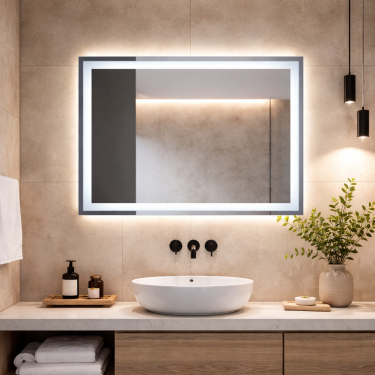 Lustro-lazienkowe-podswietlane-led-80x60cm salon lazienek Lodz