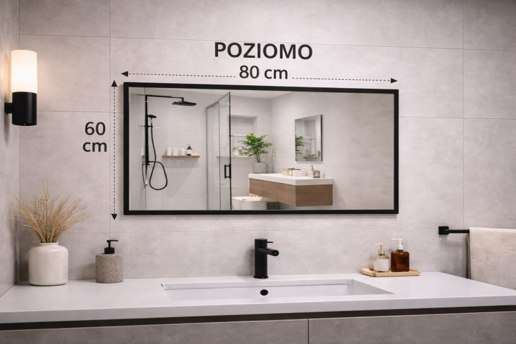 lustro prostokatne z czarna rama zdjecie 3 polskie kabiny lodz