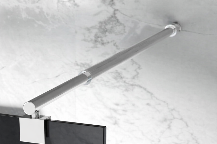 grafitowa szyba prysznicowa wolnostojaca walk-in okucia chrom polysk zdjecie 5 salon lazienek lodz