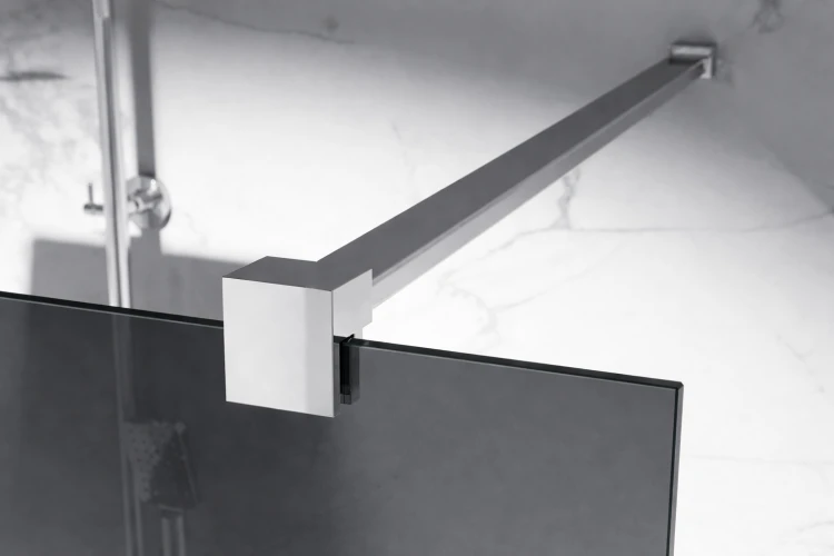 grafitowa szyba prysznicowa wolnostojaca walk-in okucia chrom polysk zdjecie 6 salon lazienek lodz