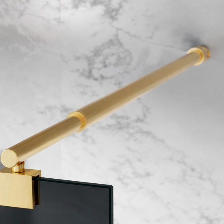 grafitowa szyba prysznicowa wolnostojaca walk-in okucia zloty mat zdjecie 5 salon lazienek w lodzi