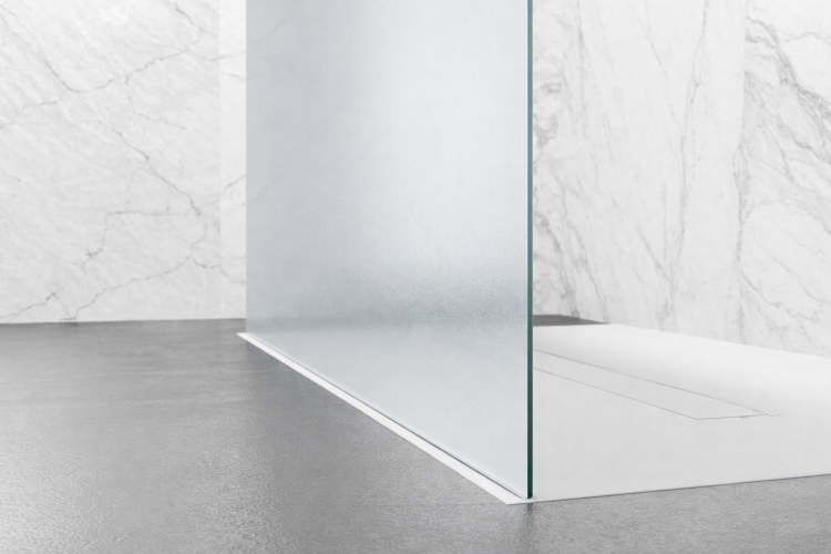 mrozona szyba prysznicowa wolnostojaca walk-in okucia czarny mat zdjecie 4 salon lazienek w lodzi