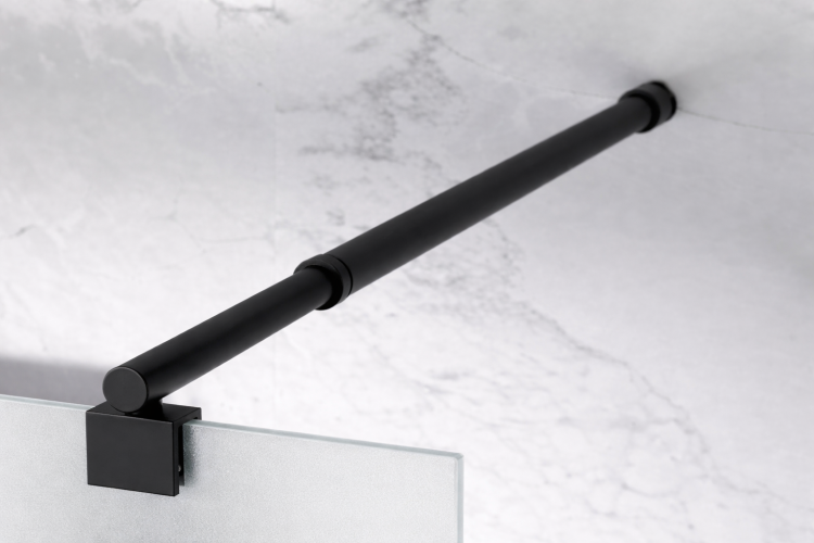 mrozona szyba prysznicowa wolnostojaca walk-in okucia czarny mat zdjecie 5 salon lazienek w lodzi