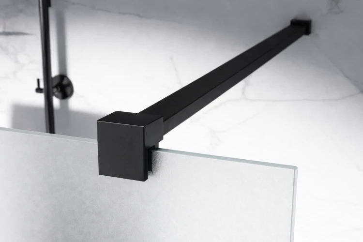 mrozona szyba prysznicowa wolnostojaca walk-in okucia czarny mat zdjecie 6 salon lazienek w lodzi