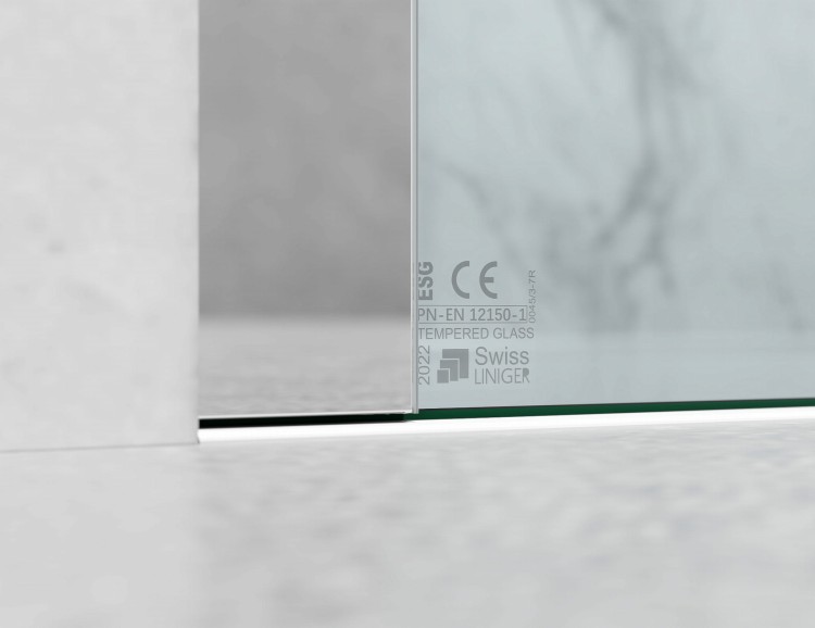 Transparentna Szyba prysznicowa Walk-In okucia chrom połysk zdjecie 3   salon lazienek Lodz