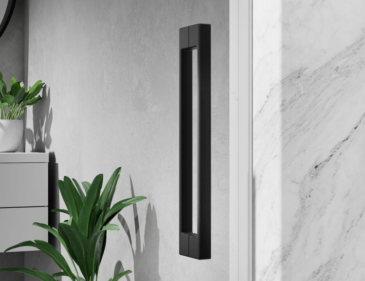 Kabina Prysznicowa Przesuwna Szkło EFEKT LUSTRA, okucia Czarny Mat zdjecie 5 salon lazienek w Lodzi