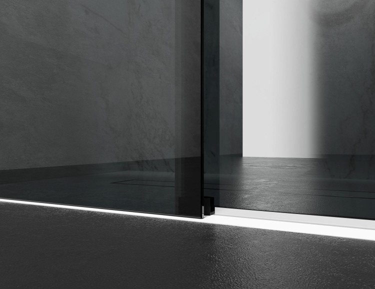 czarne-okucia-szkło-grafitowe-dymione-drzwi-prysznicowe-przesuwne-zdjecie-5  salon lazienek Lodz