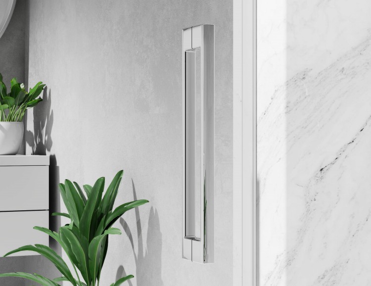 Kabina Prysznicowa Przesuwna Szkło EFEKT LUSTRA, okucia Chrom Połysk zdjecie 6 salon lazienek w Lodzi