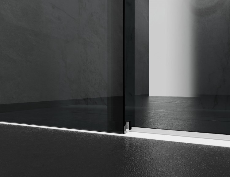 kabina prysznicowa przesuwna szklo grafitowe okucia chrom polysk zdjecie 2   salon lazienek Lodz