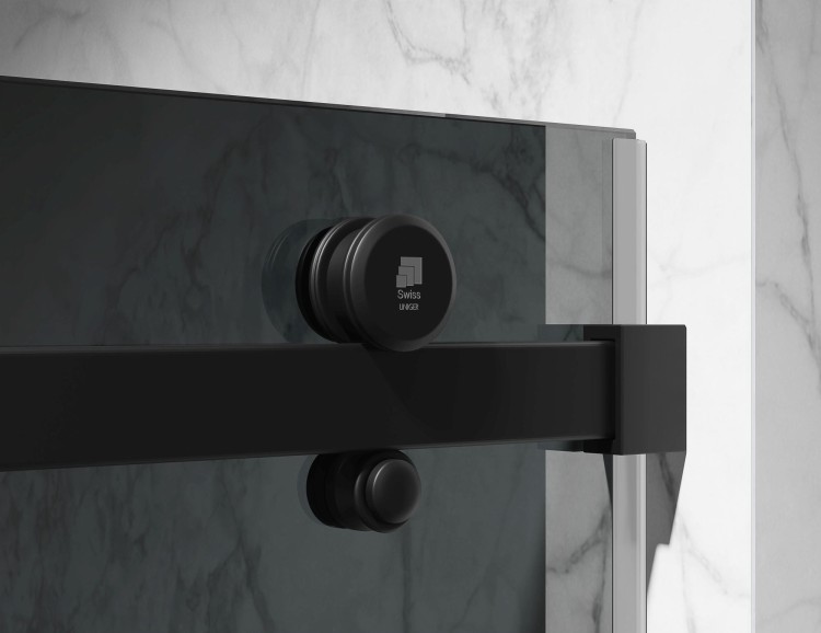 czarne-okucia-szkło-grafitowe-dymione-drzwi-prysznicowe-przesuwne-zdjecie-7  salon lazienek Lodz