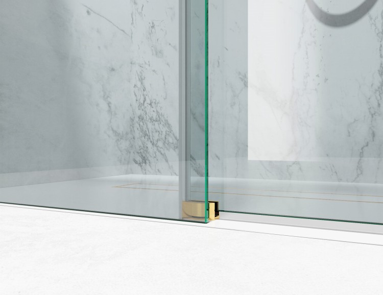 Kabina Prysznicowa Przesuwna Okucia Zloty Polysk Szklo Transparentne zdjecie 2 Salon Lazienek w Lodzi