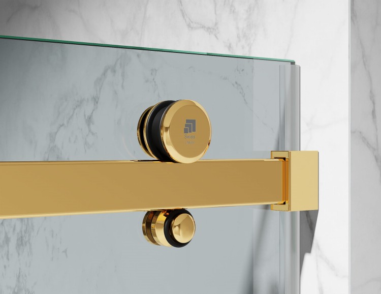 Kabina Prysznicowa Przesuwna Okucia Zloty Polysk Szklo Transparentne zdjecie 4 Salon Lazienek w Lodzi