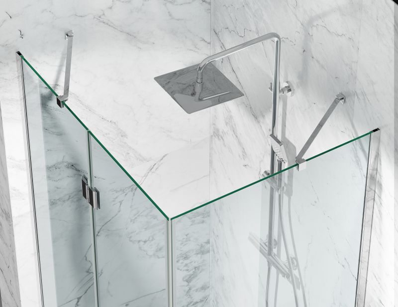 Kabina Prysznicowa Uchylna, Chromowane Okucia, Szkło Transparentne, model Vertus